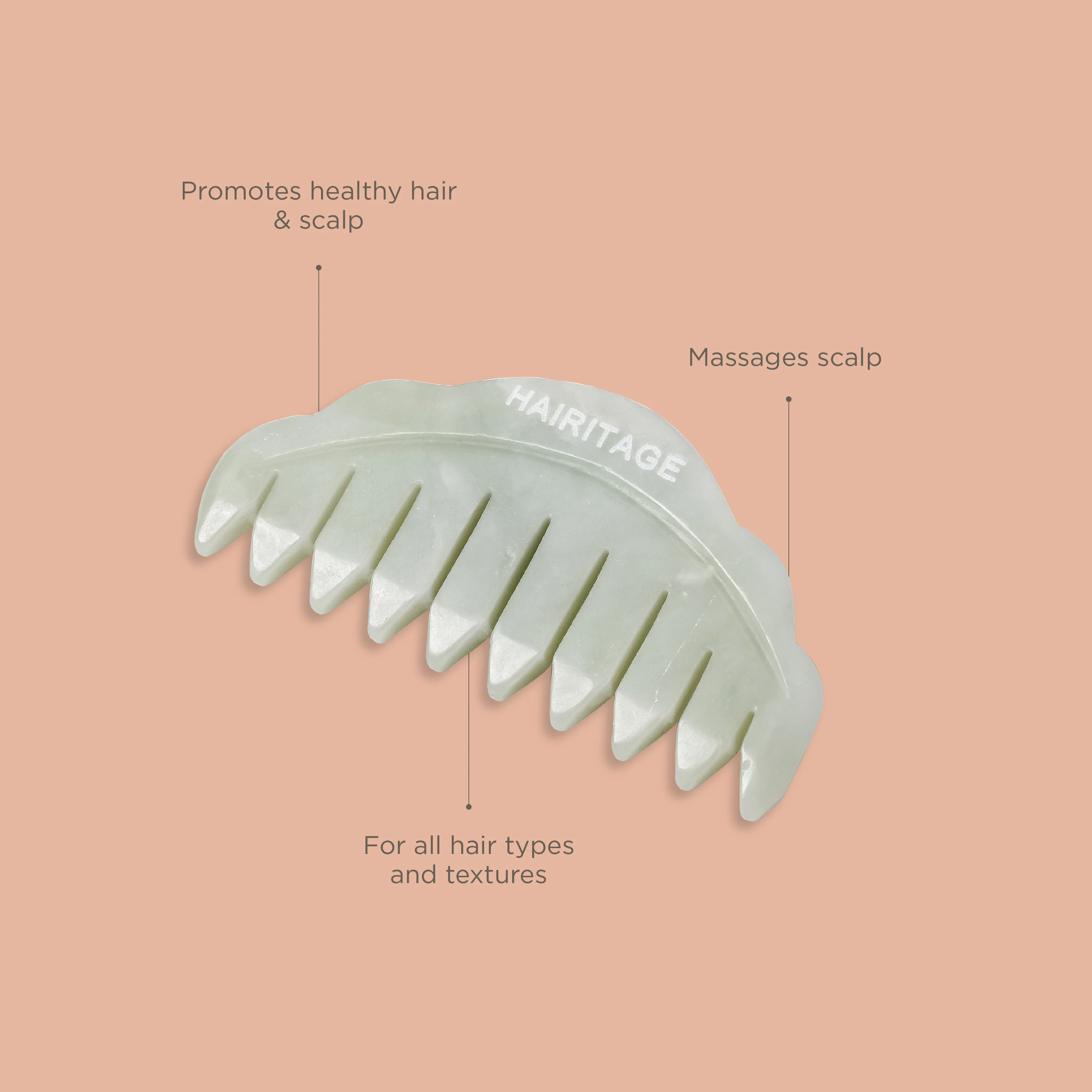 Good Vibes Jade Comb Scalp Massager - Image 3