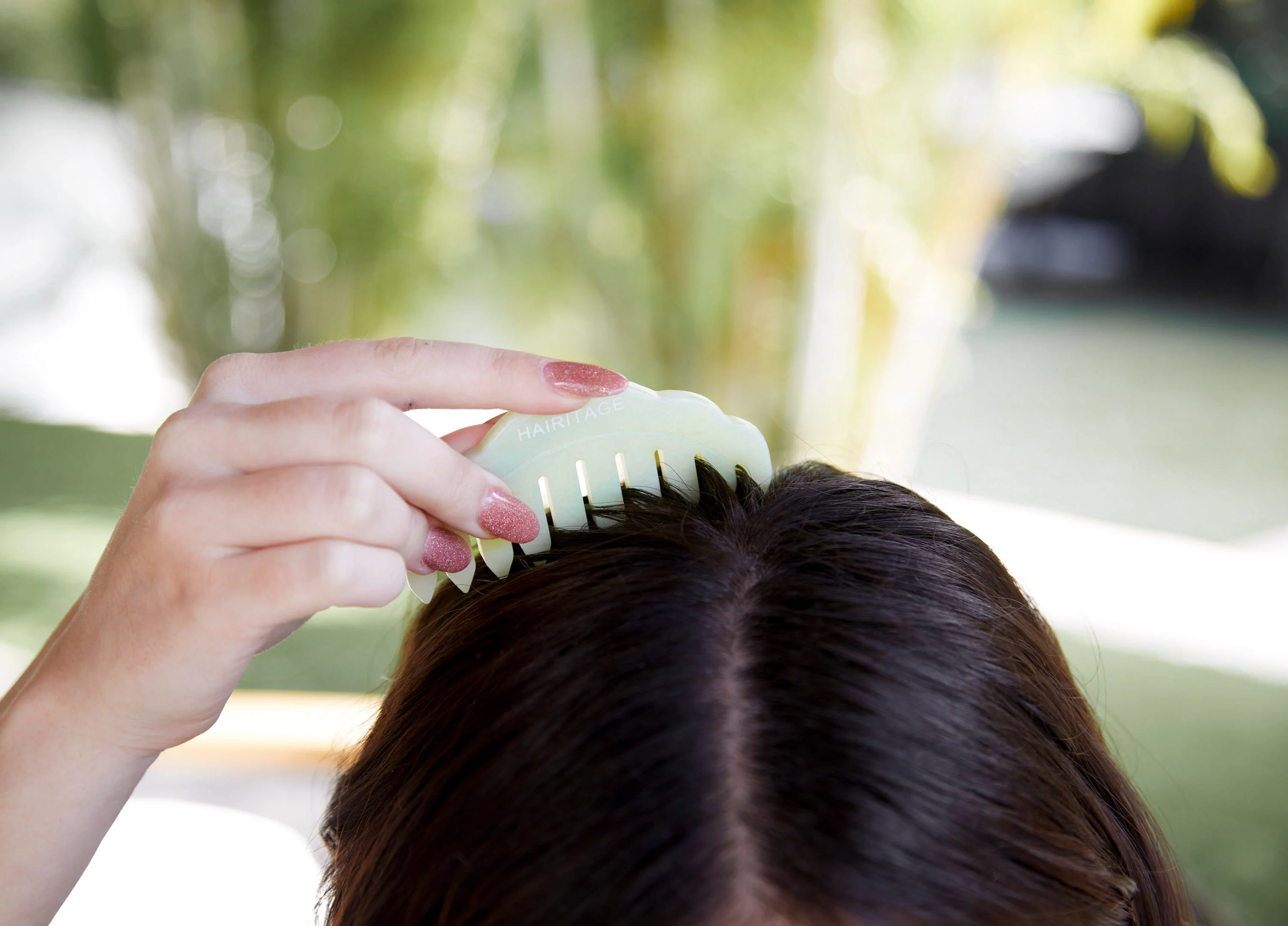 Good Vibes Jade Comb Scalp Massager - Image 4