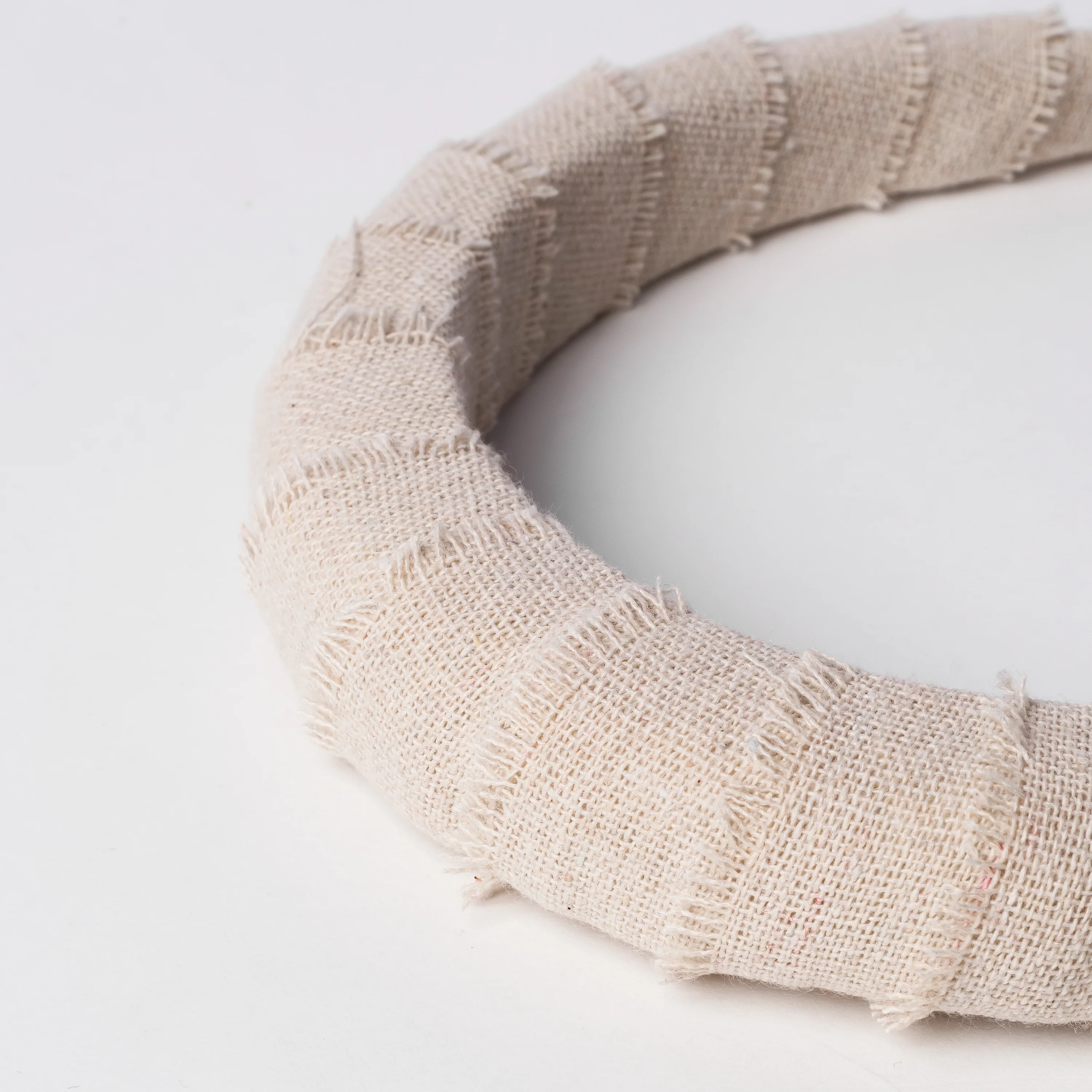 Take Me to the Beach Linen Raw Edge Headband- Light Taupe - Image 5