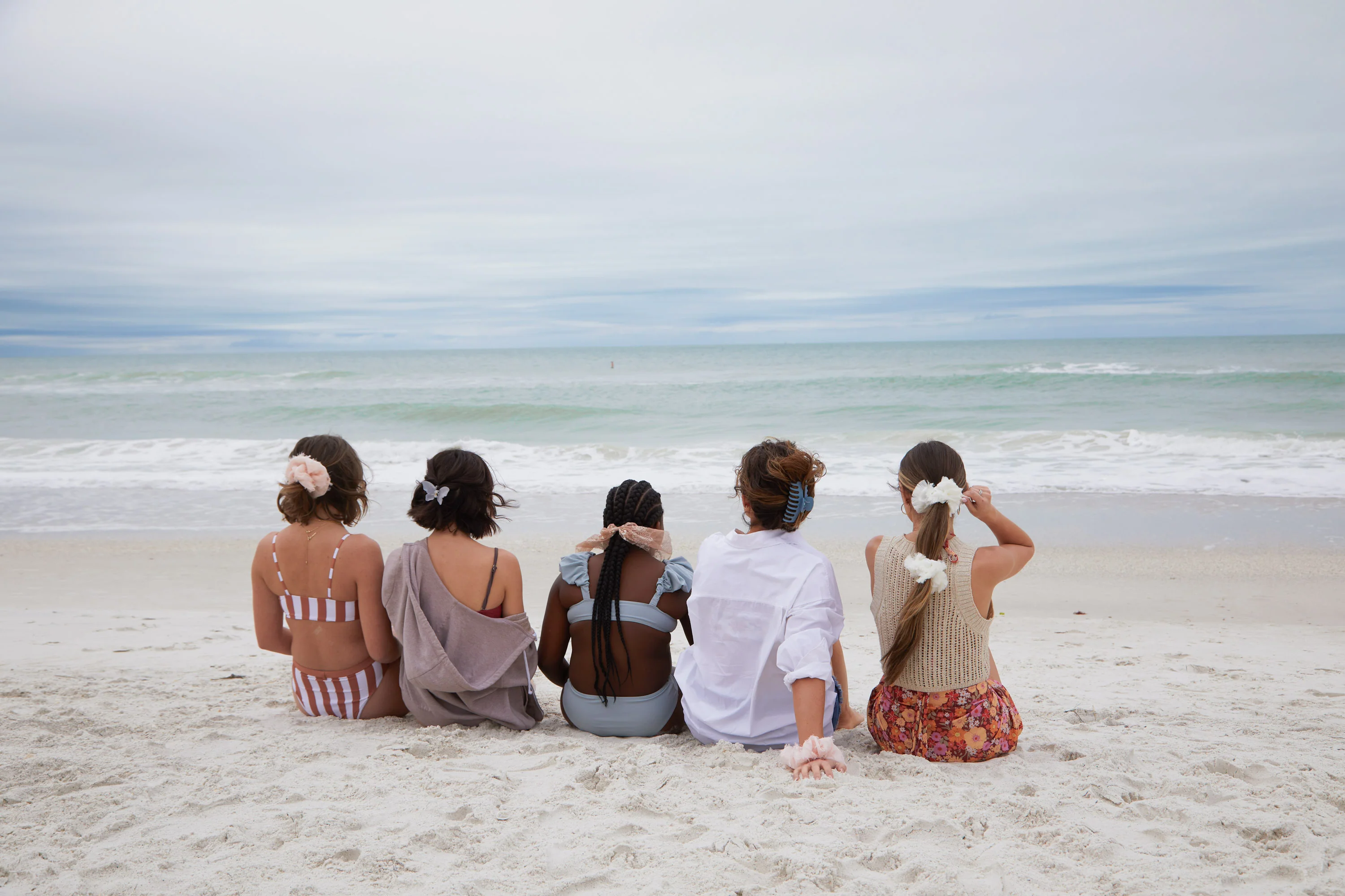 Take Me to the Beach Scarf Scrunchie & Ponytail Holder, Pink - Image 3